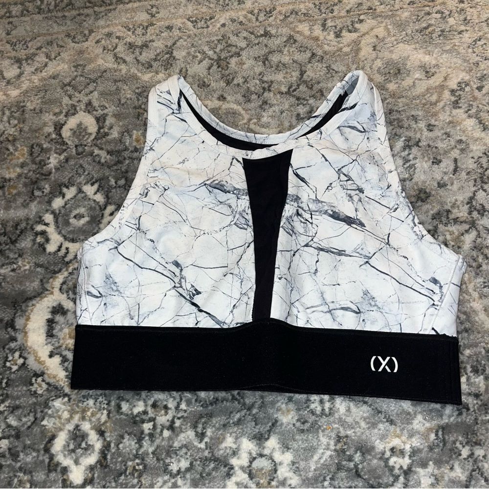 2xist high neck marble mesh sport bra medium